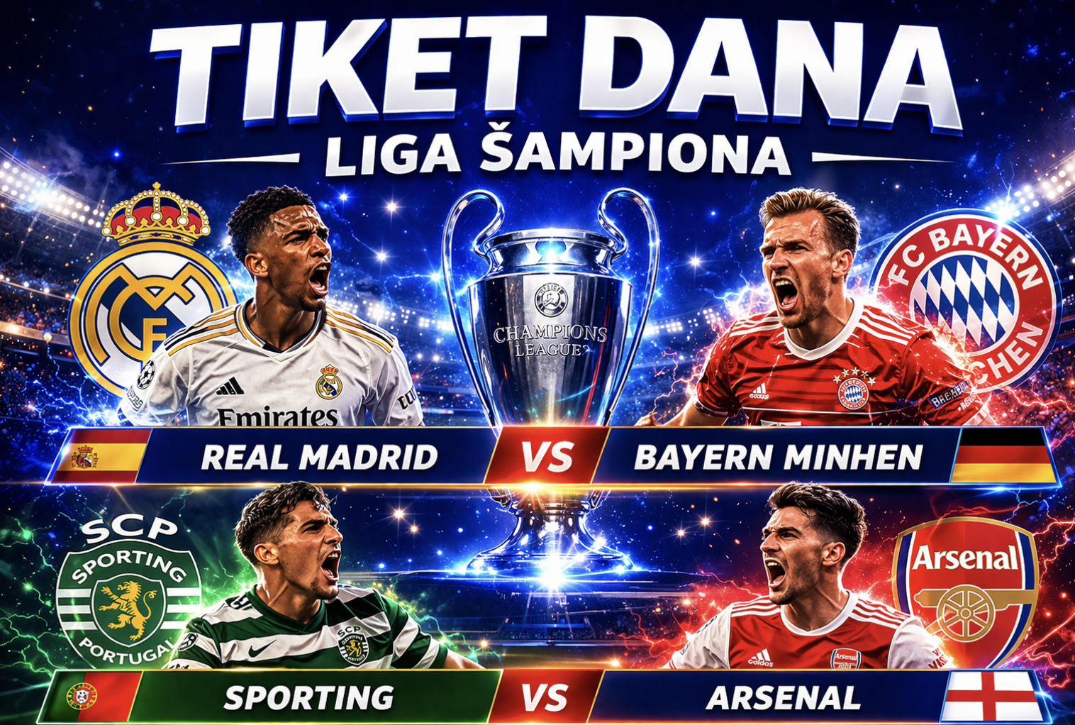 Tiket dana: Liga šampiona – Real Madrid vs Bayern, Sporting