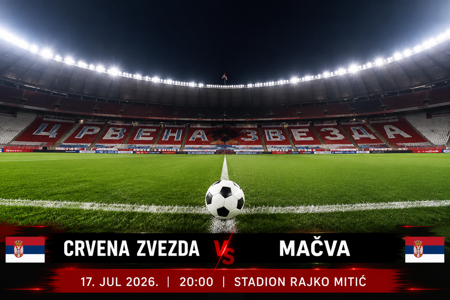 Crvena zvezda – Mačva: šampion otvara novu sezonu
