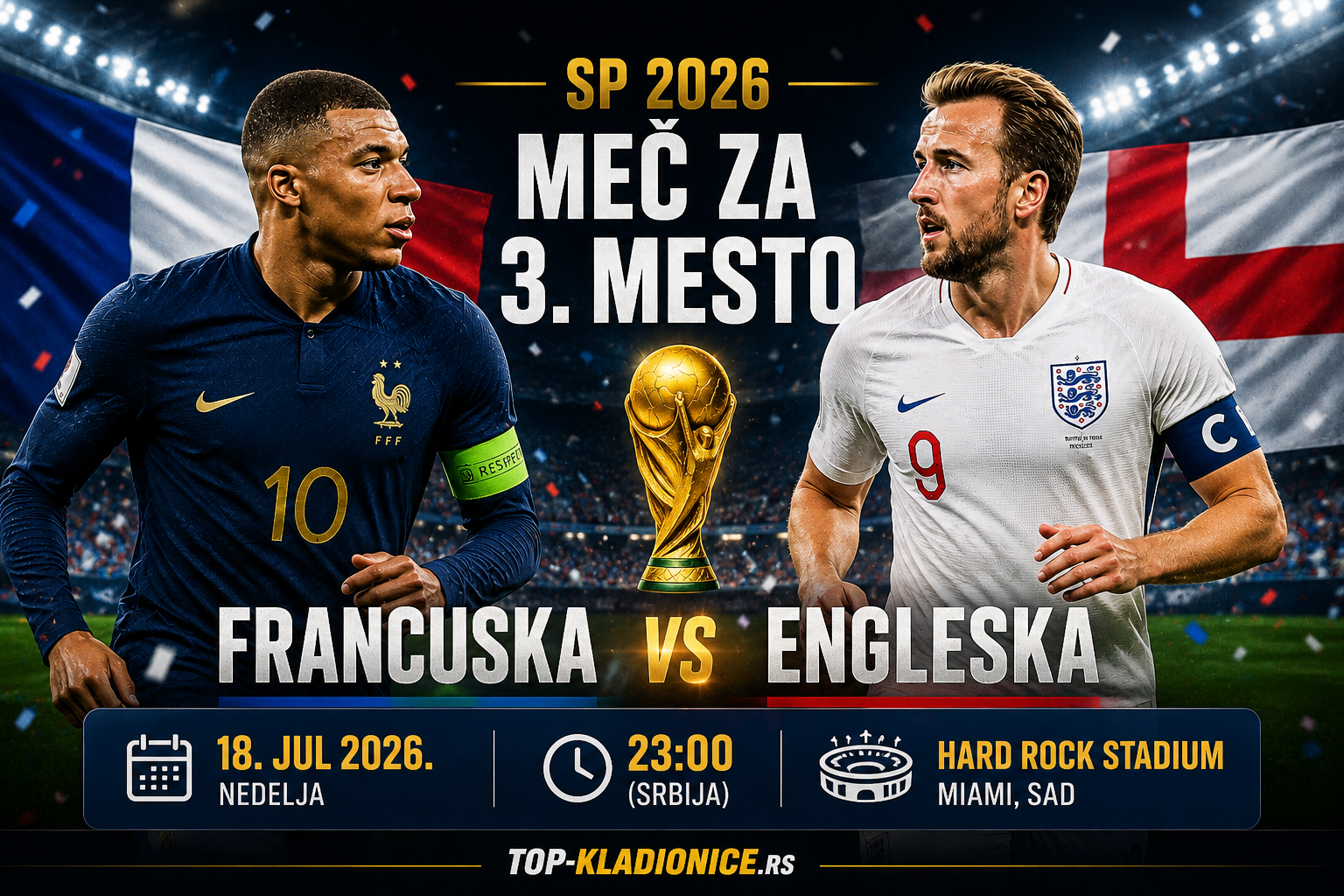 Francuska – Engleska: prognoza za bronzu Mundijala