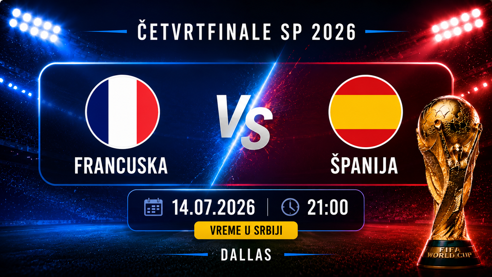 Francuska – Španija: prognoza za polufinale SP 2026