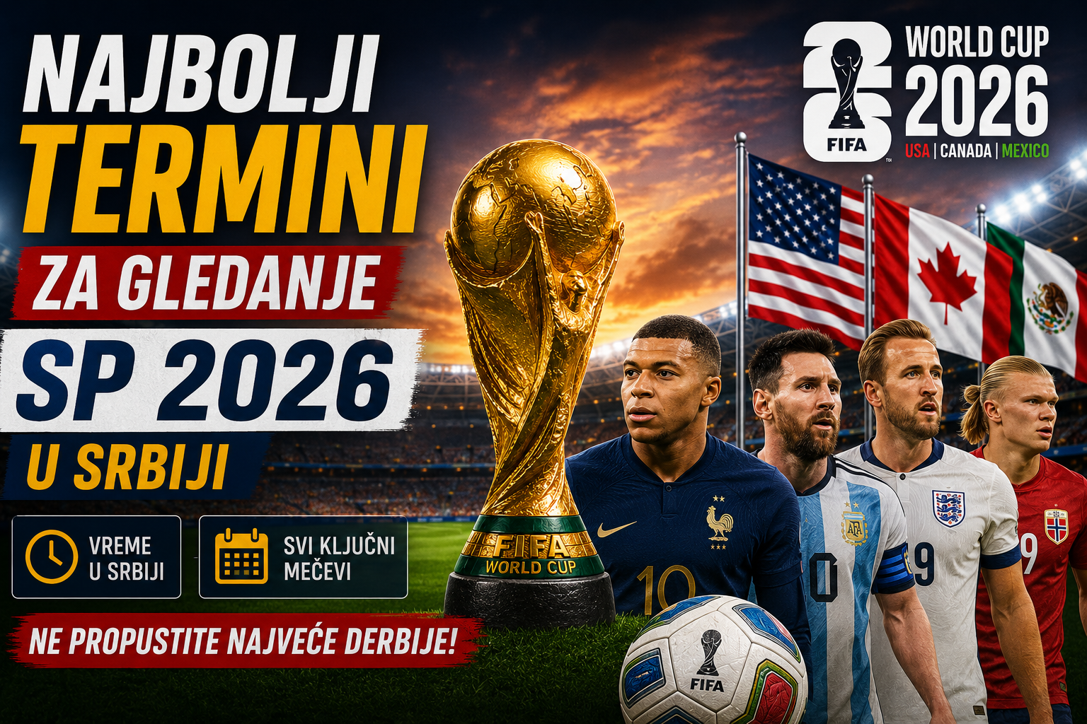Najbolji termini za gledanje SP 2026 u Srbiji