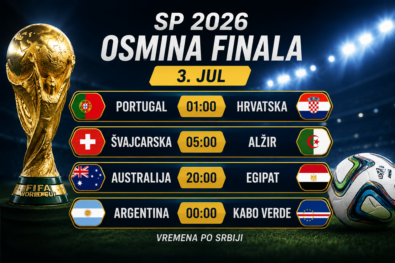 Portugal – Hrvatska u centru pažnje 3. jula