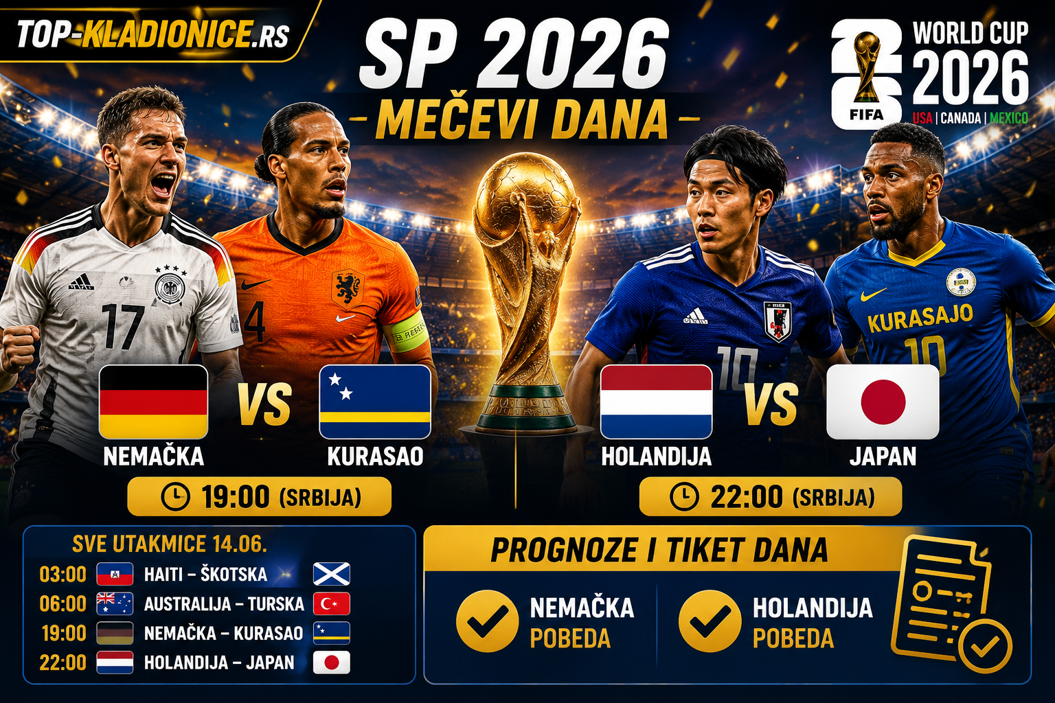Nemačka i Holandija na terenu: prognoze za mečeve SP 2026