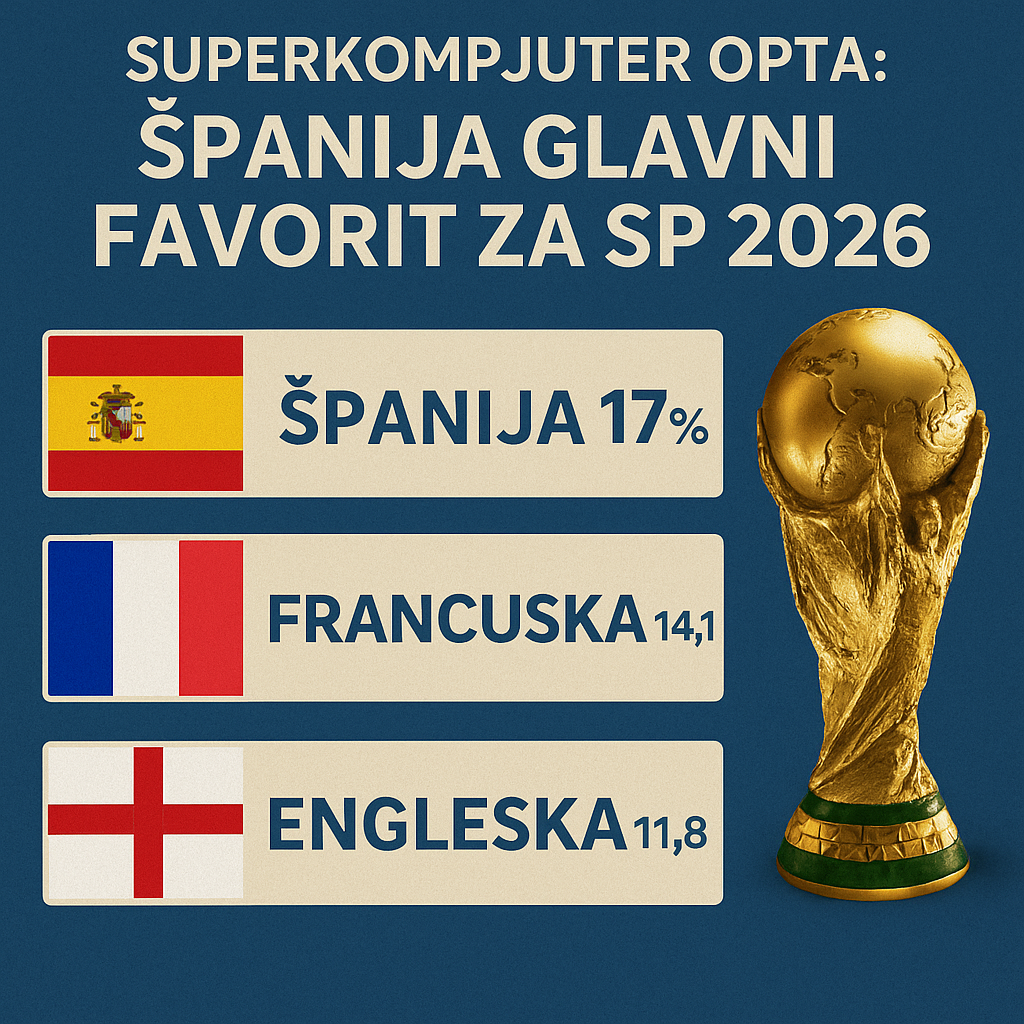 Superkompjuter Opta proglasio Španiju glavnim favoritom za SP 2026